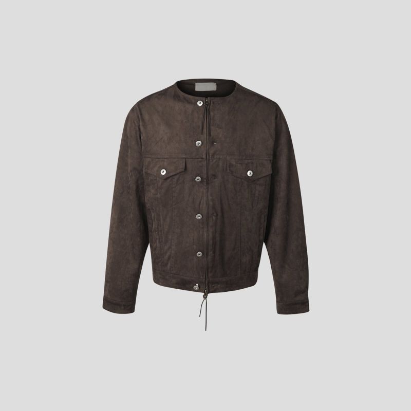 Node Collar Suede Jacket