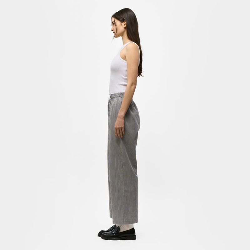  UNISEX STRIPED LABEL BOXER PANTS_CHARCOAL
