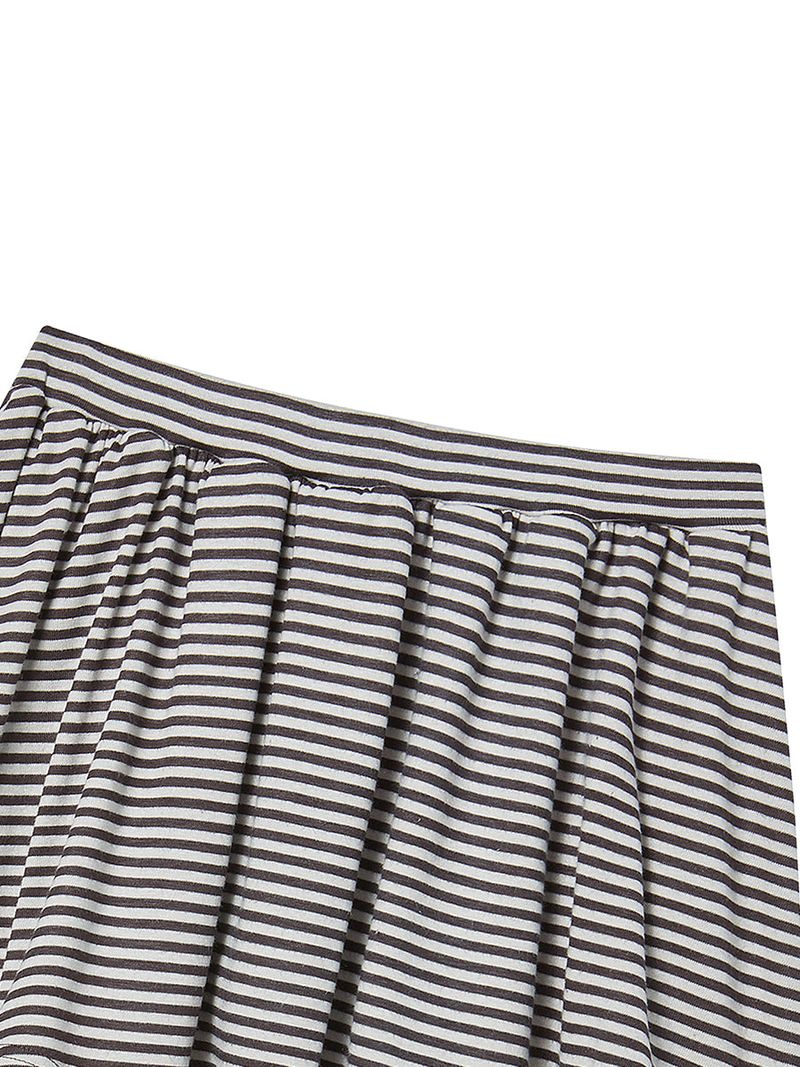 STRIPE FRILL MINI SKIRT (BEIGE)