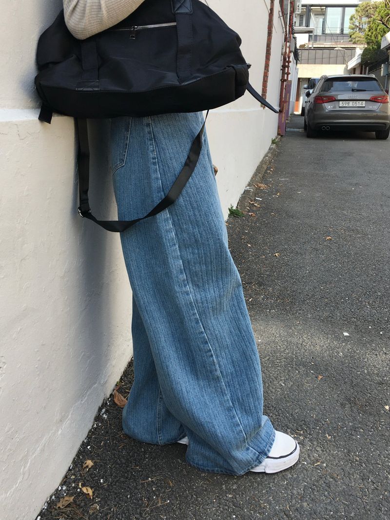 Kona Herringbone Stripe Wide Denim (3c)