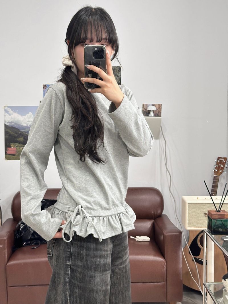 FRILL STRAP LONG SLEEVE