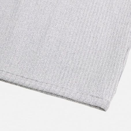Kanden Ribbed Henley Neck Slim Long Sleeve T-shirt