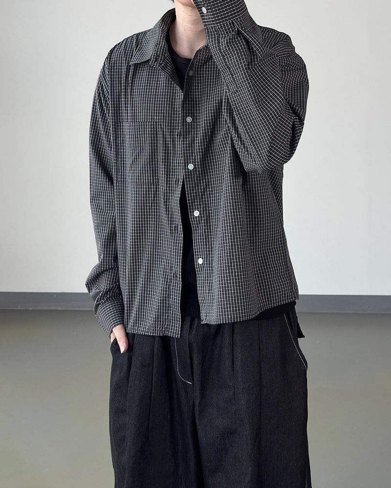 Neric Mini Check Cropped Shirt