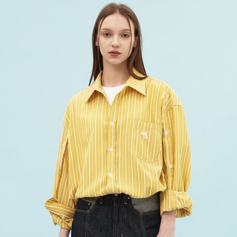 Open sleeve stripe shirts