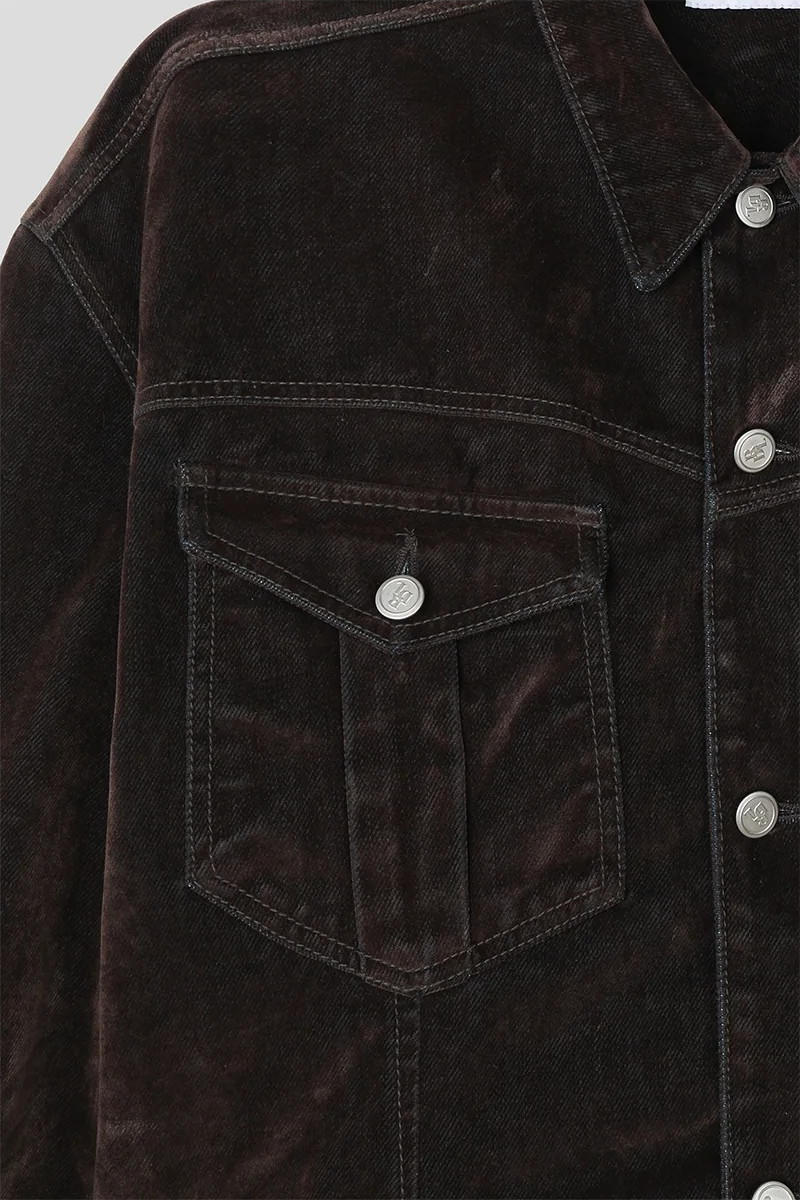 [SET UP가능] Velvet denim western jacket(2color)