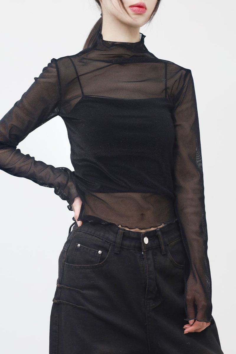 NONCODE（ノンコード）の「Erion see-through half-polar t-shirt（Tops）」