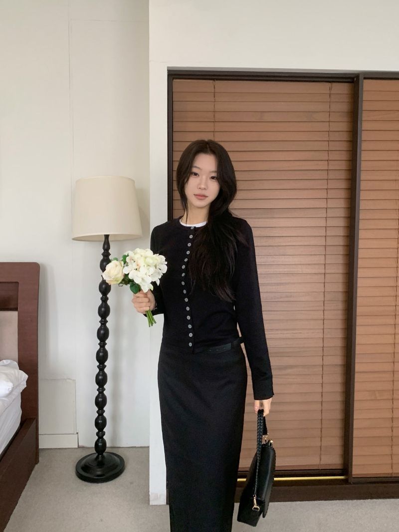 Annie Slim Button Long Sleeve Cardigan