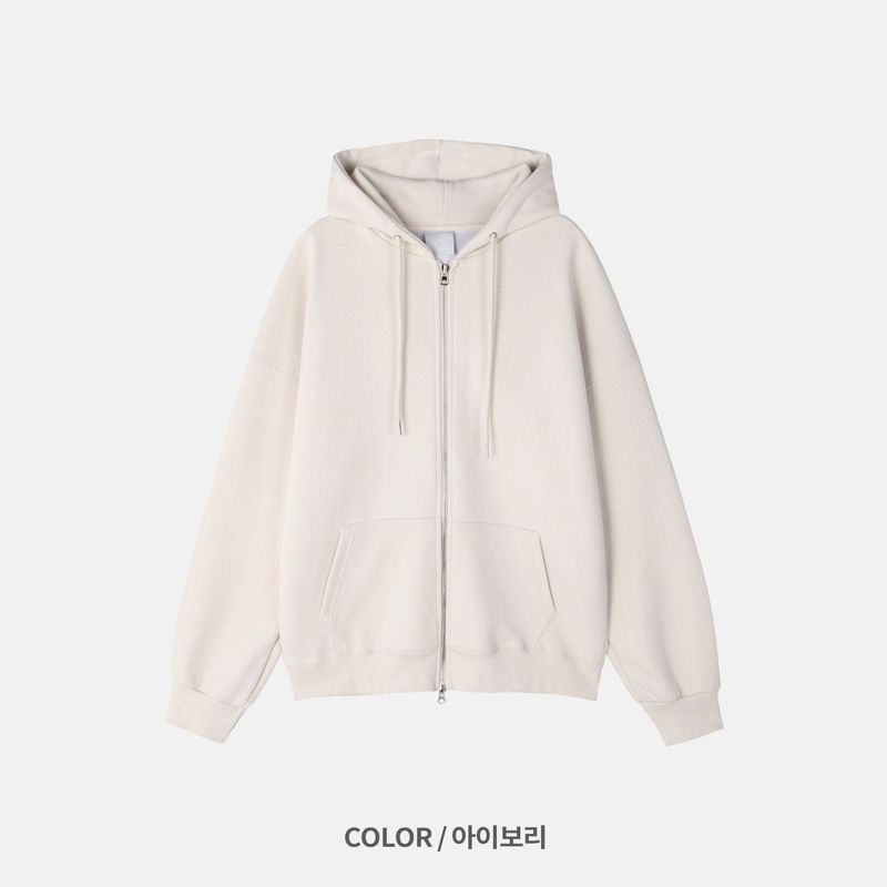 Essential Two-Way Overfit Hooded Zip-Up 12C