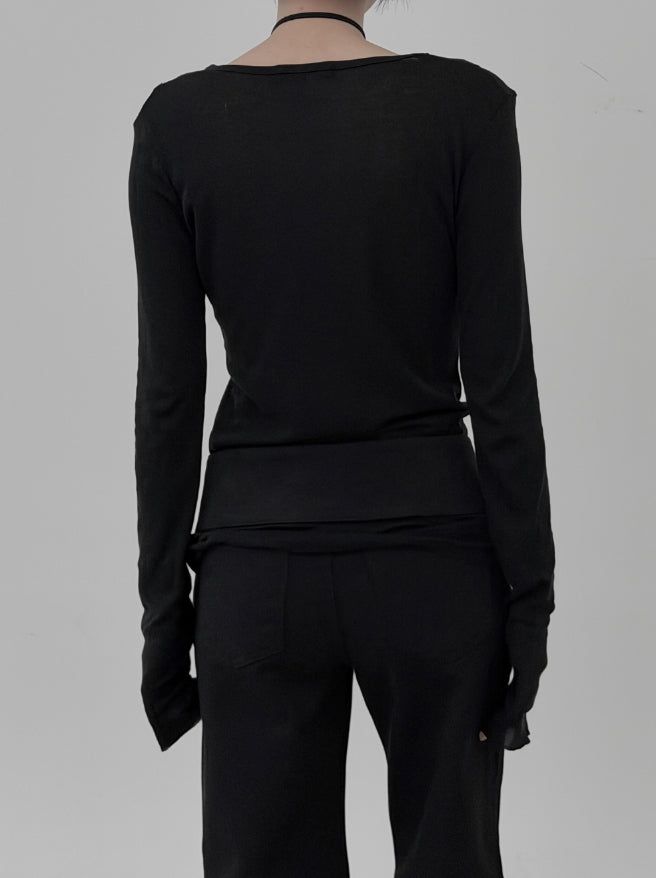 Outsole see-through long-sleeve tee