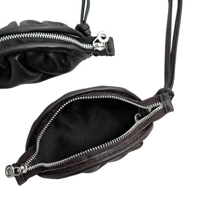 Dumpling Leather Pouch Necklace
