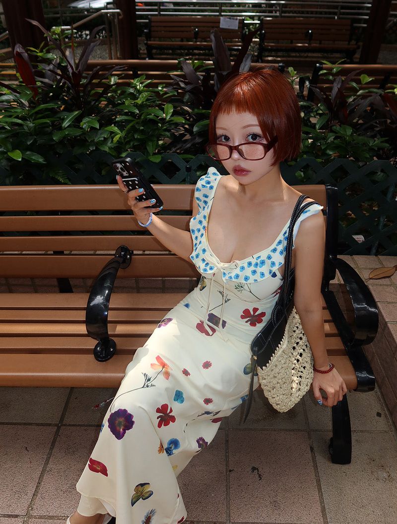 May Flower Slim Maxi Long Dress