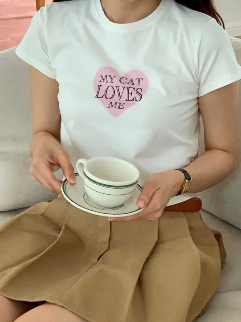 LOVE ME CROP T-SHIRT WHITE