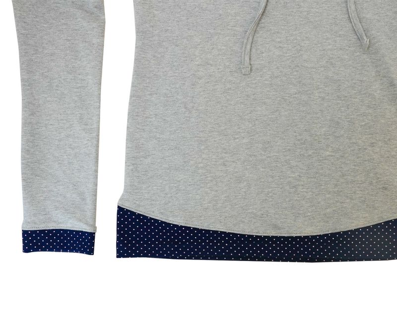 dot wrap layered hoodie / gray