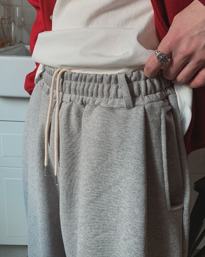Nouz Pintuck Belted Balloon Brushed Sweatpants
