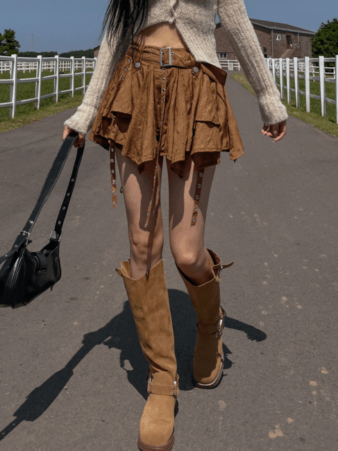 ULAN(ユレン)の「Hippie eyelet belt skirt(Skirts)」