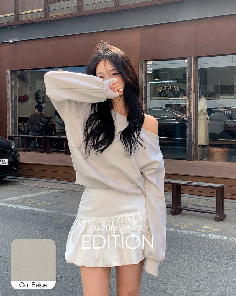 [MADE] Sine off‑shoulder sweatshirt