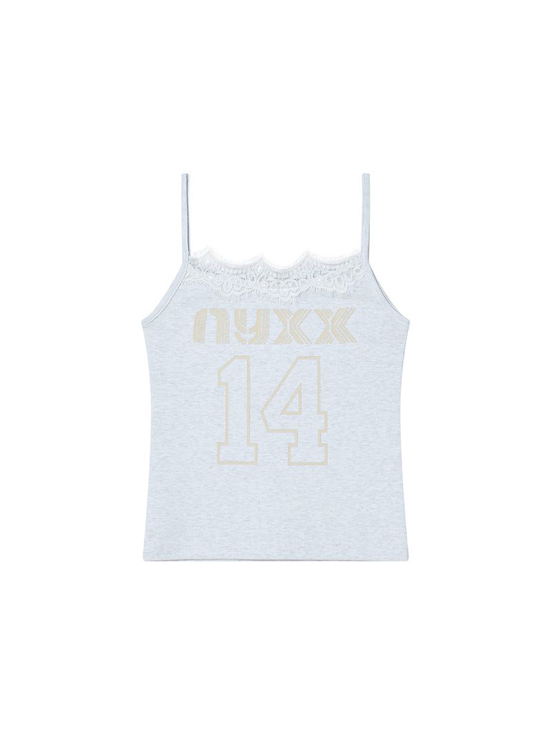 LACE SLEEVELESS HEATHER GREY