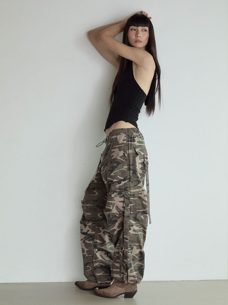 D-ring Cargo Pants_Camoflage beige