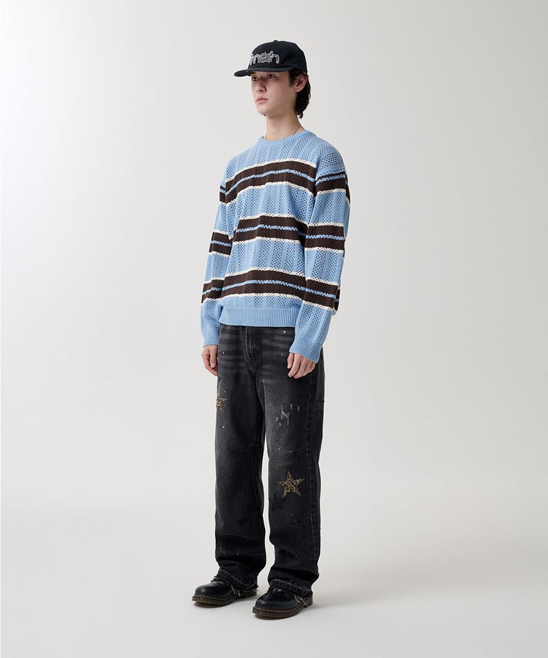 MESH STRIPE KNIT
