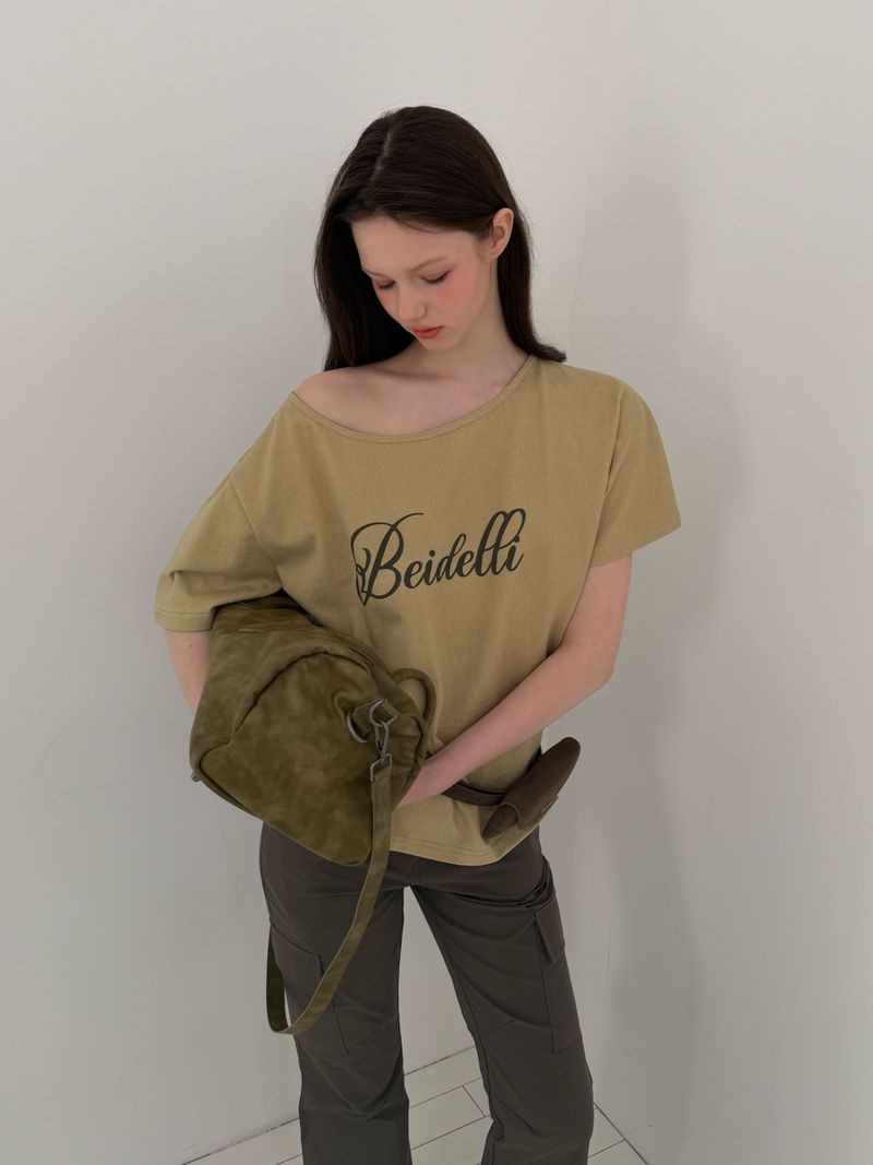 [ORIGINAL] Wit Lettering Pigment Off-Sleeve Tee