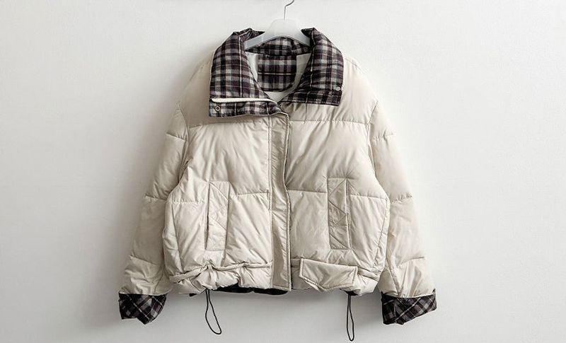 Pomi checkered lining padded jumper