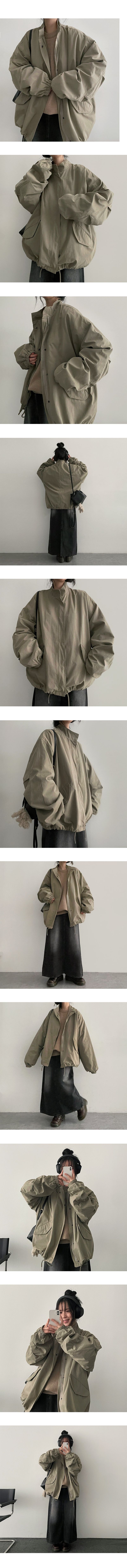 Thru Peach Cotton Boxy Half Bomber Jacket