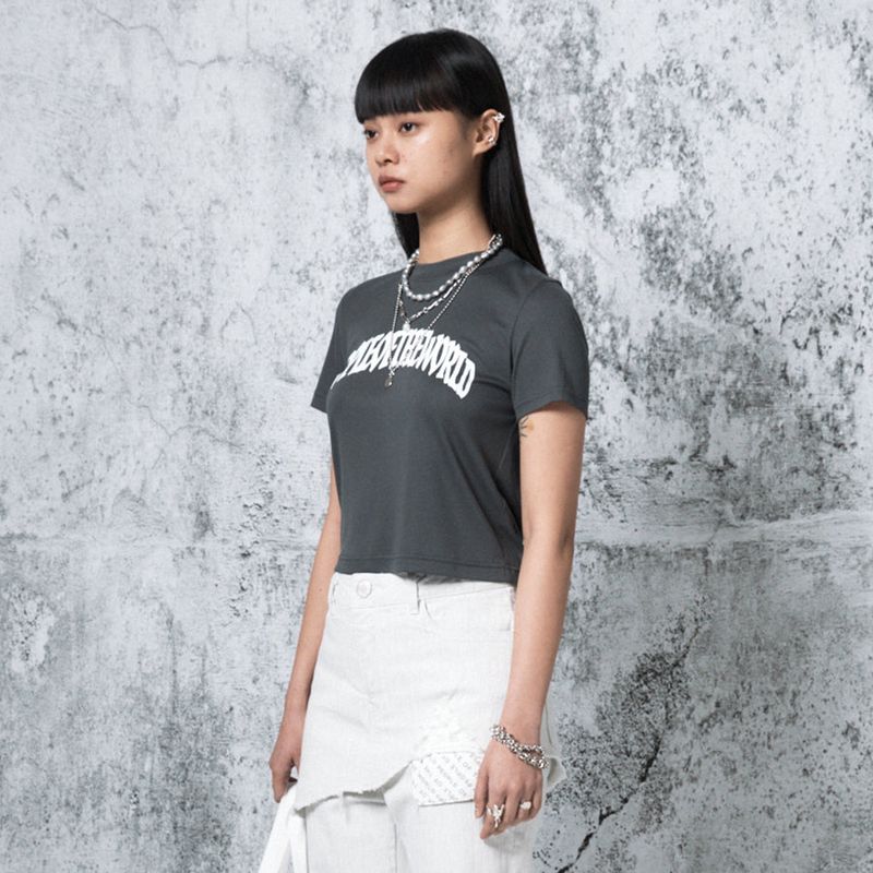 Cropped Archie Logo T-shirt (BLACK)