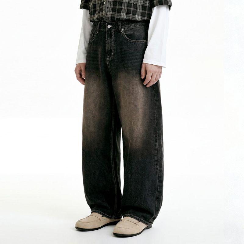 NTET(エヌティーイーティー)の「Basic washing denim pants (dark black)(Pants)」