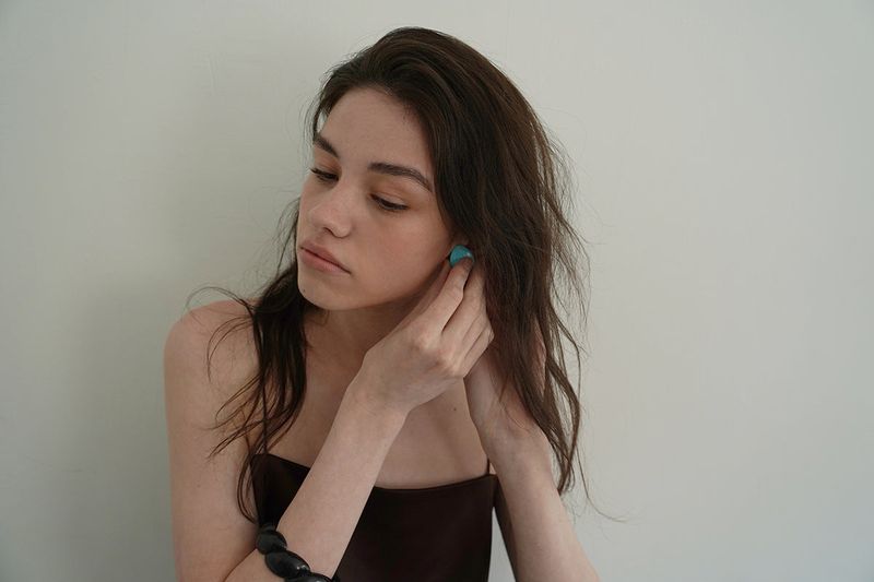 Tie satin blouse_brown