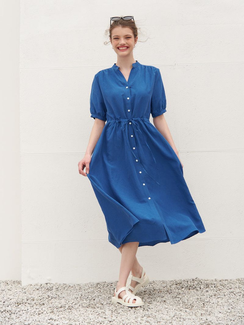 HENRY NECK STRING POINT ONEPIECE_BLUE