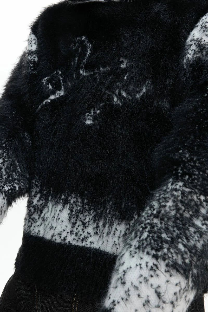 Gradient Faux Mink Hoodie Sweater