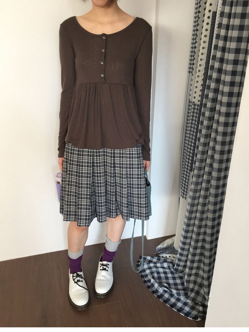 YWD プレイドプリーツスカート + ベルト (3color)