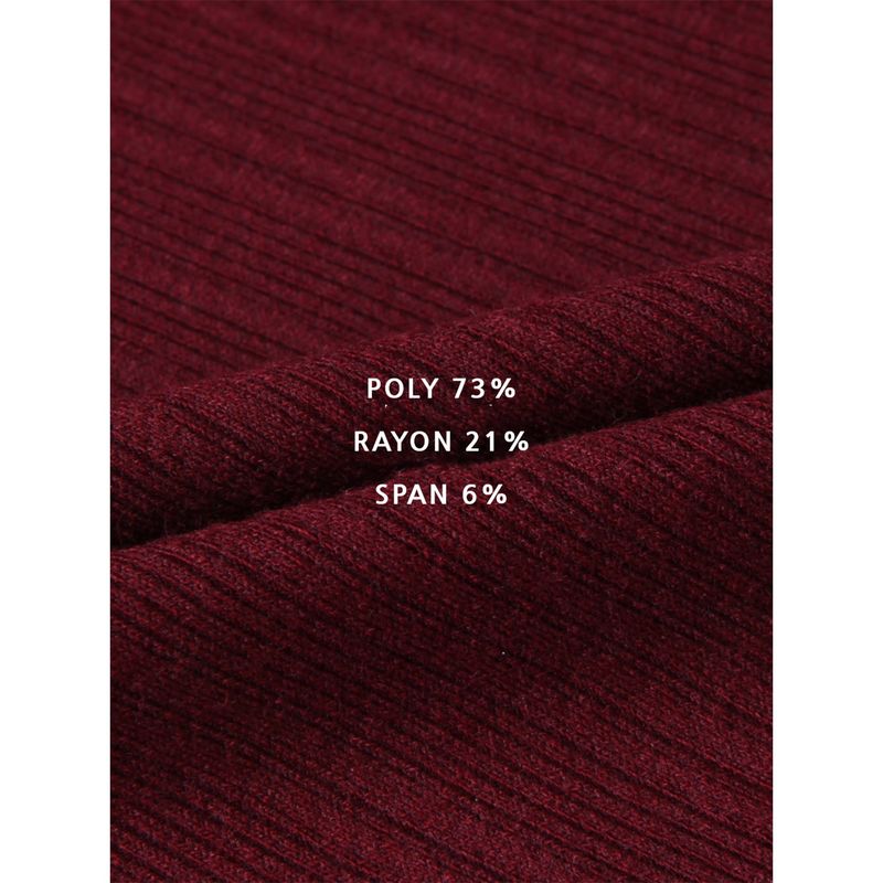 Leather ribbed henry neck long sleeves(Burgundy)