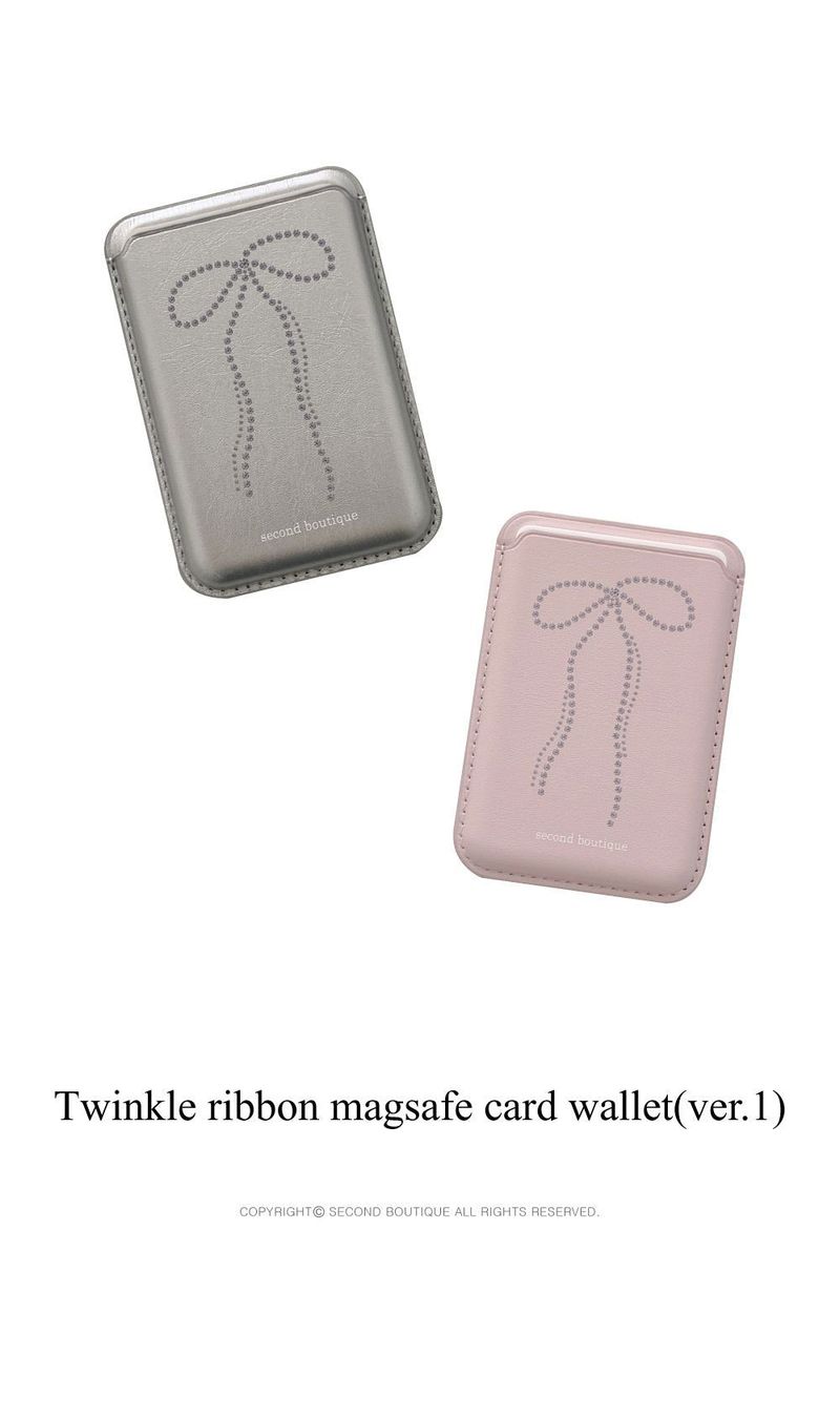 [MADE]  Twinkle ribbon magsafe card wallet(ver.1)_SILVER