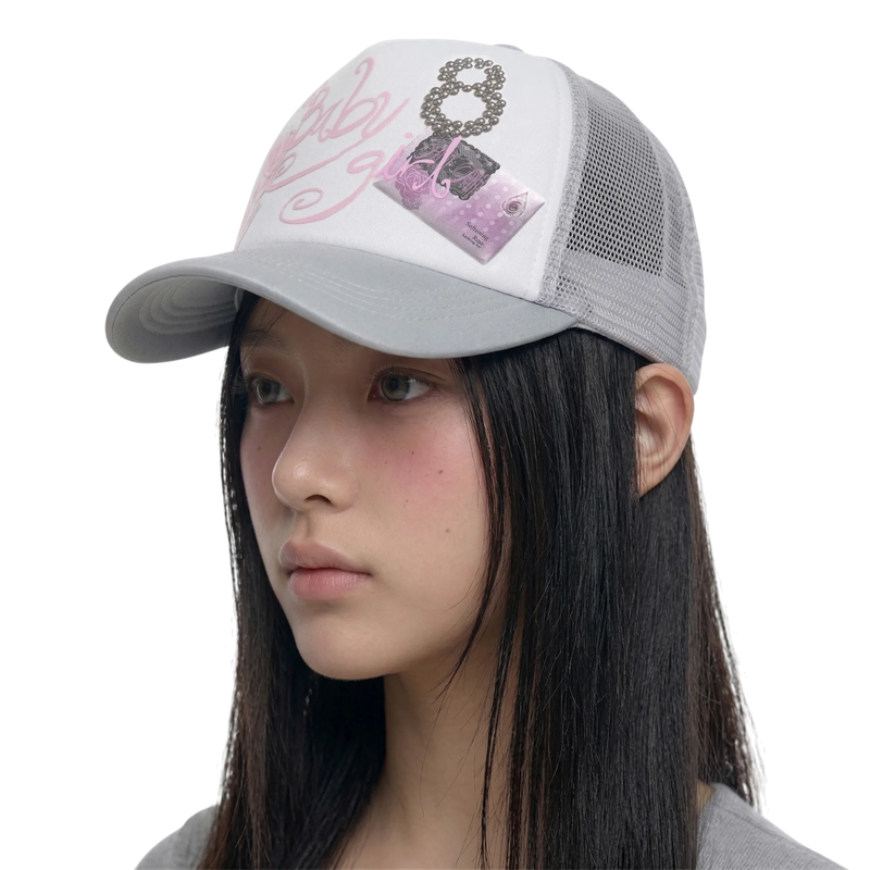 baby girl 8 cap gray