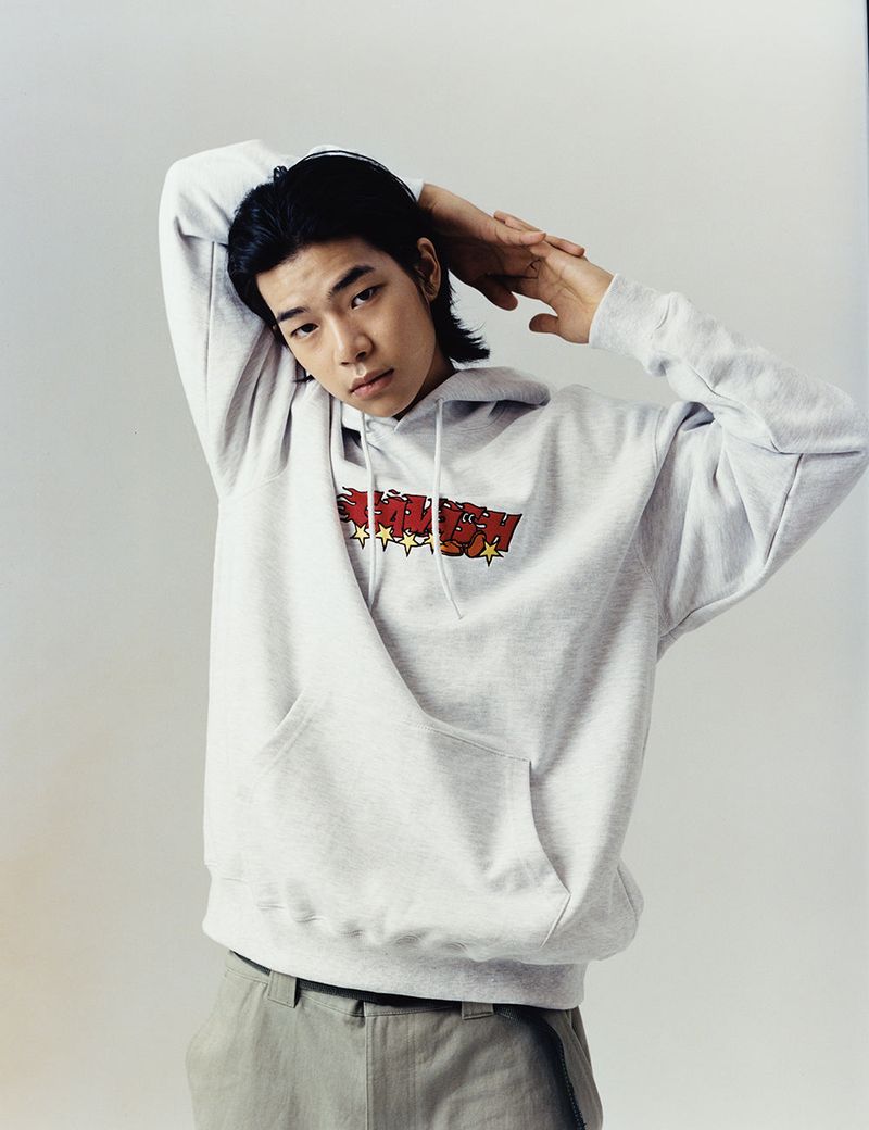 FLAME LOGO HOODIE BLACK(CV2CFUM410A)