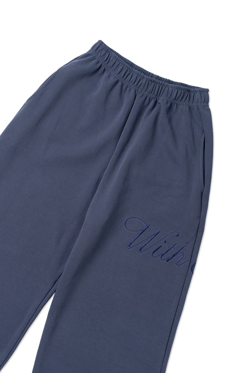 Lettering sweat pants_blue