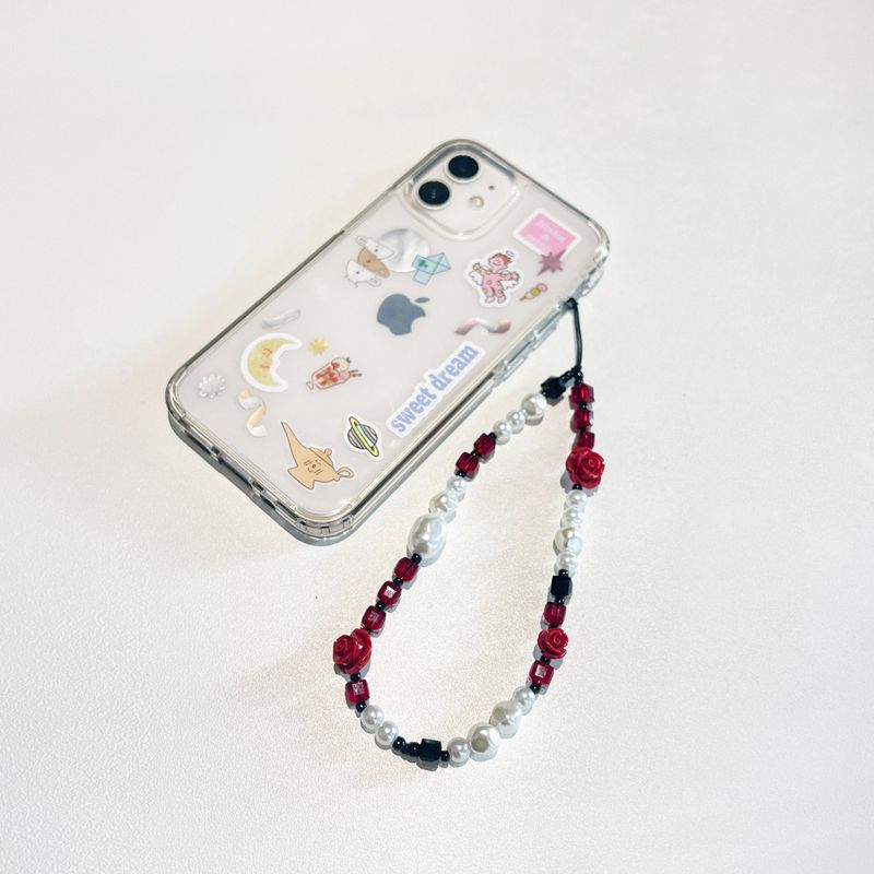 HYONNY.JSG(ヒョニネジャンシング)の「ROSE Blend Crystal Beaded Strap Red / Phone Bag Charm Flower Gift(Toys/Key Holders)」