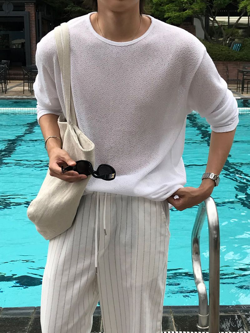 lemenne(ルメンヌ)の「LMN Summer Linen U-Neck Long Sleeve Tee (5 colors)(Tops)」