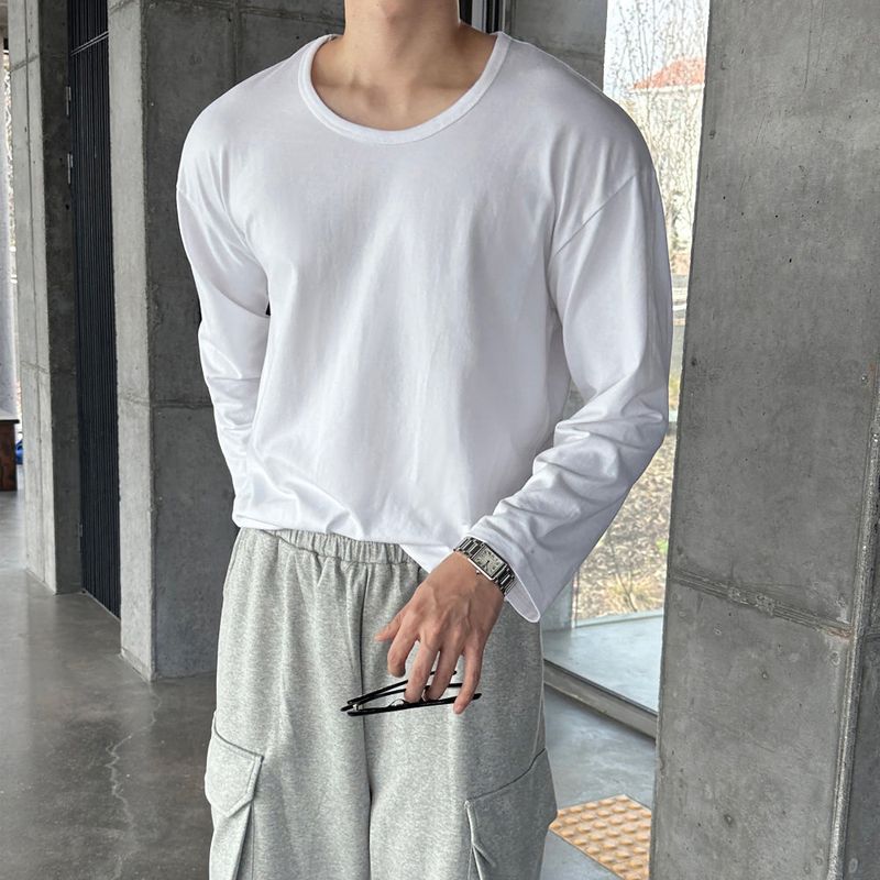 [Premium] LMN of U-neck Long-sleeved T-shirt (2 colors)