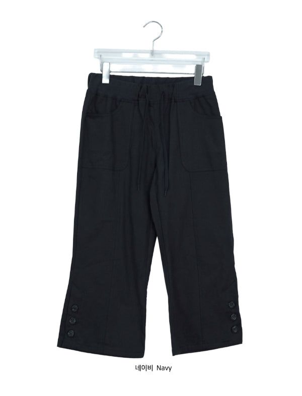 Theor Button Bootcut Bermuda Capri Pants
