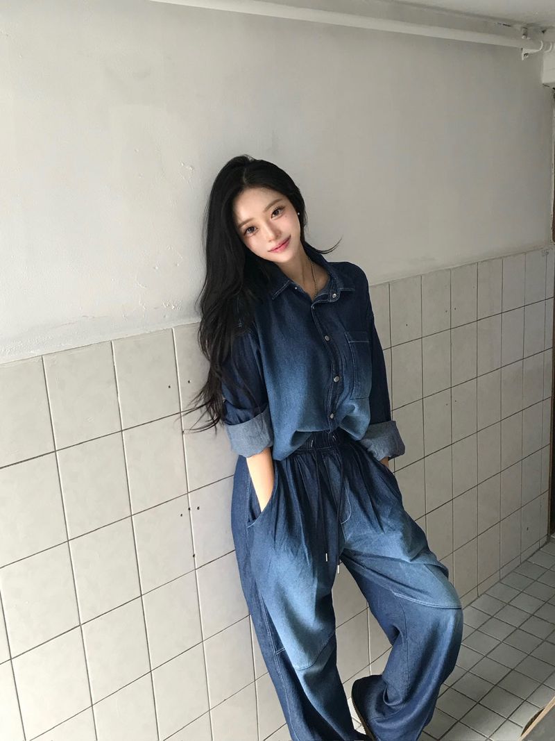 Arco iris（アルコイリス）の「Deep ocean denim set up shirt（Tops）」