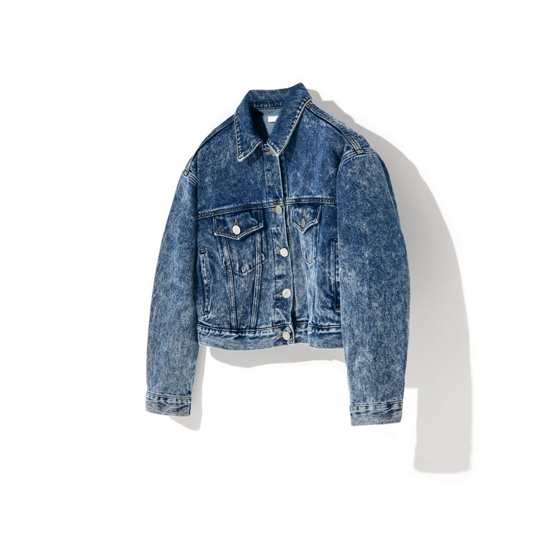 JINRO DENIM CROP TRUCKER JACKET 