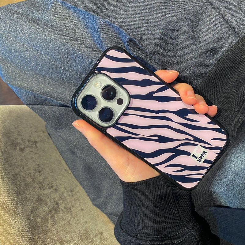 [MADE]ZEBRA (pinkblack) glass bumper case