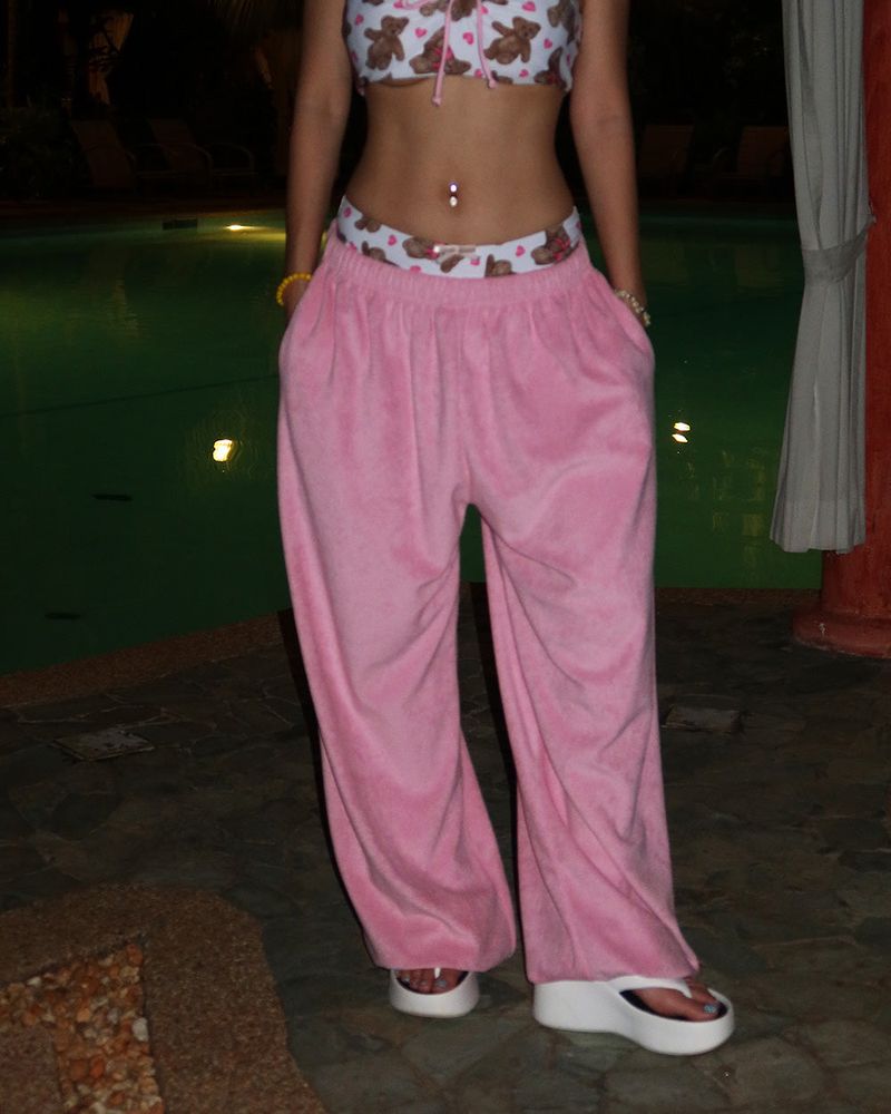 Towel Terry Strap Jogger & Wide Long Pants