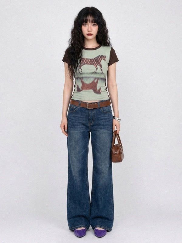 VIVIC（ビビク）の「DOTTED HORSE GRAPHIC SLIM TEE（Tops）」