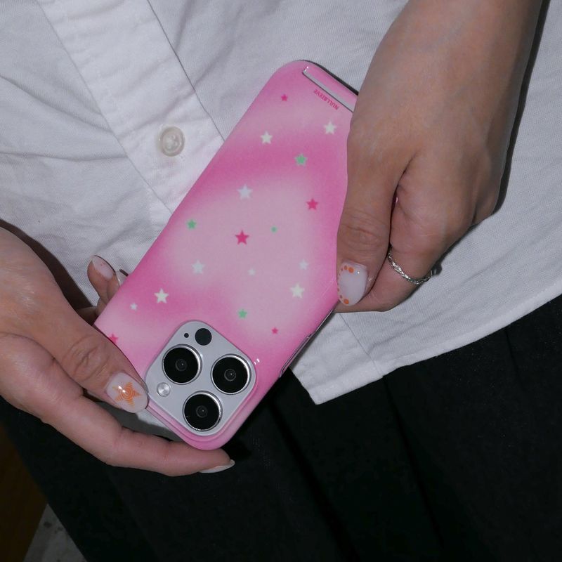 nullbieve（ヌルビーブ）の「スターリーナイトカードハードケース. ピンクハート（スマホグッズ/小物）」