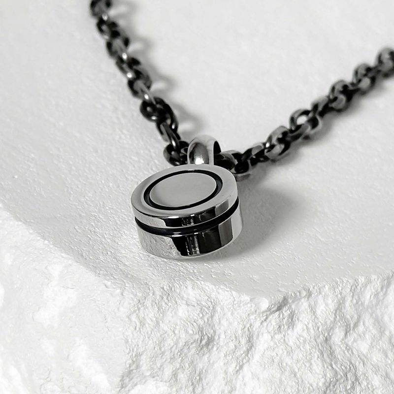 SS-Bullet Back Necklace_Black silver_original