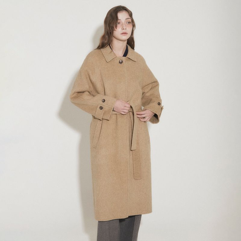 AWE BORN US（アボンアス）の「WOOL BALMACAAN COAT [BROWN]（Jackets/Outerwear）」