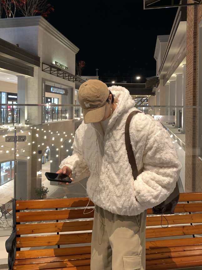 Nechis Cable Mink Fur Overfit Hooded Padding